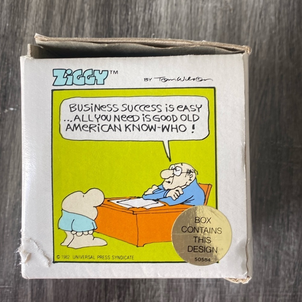 🍍VINTAGE 1982 ZIGGY CARTOON MUG IN BOX🍍P-1